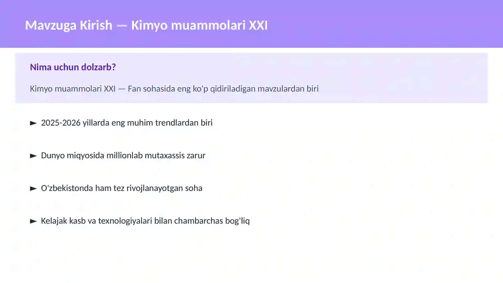 Kimyo muammolari XXI 2