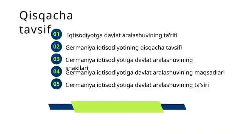 GERMANIYA DAVLATINING IQTISODIYOTGA ARALASHUVI TAHLILI 2