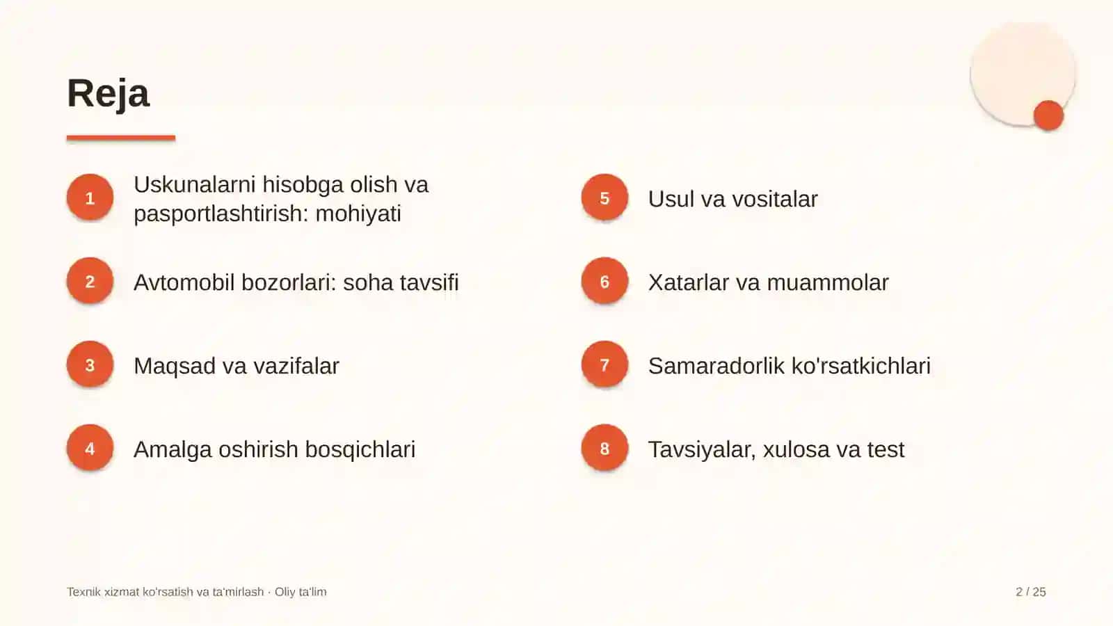 Avtomobil bozorlarida uskunalarni hisobga olish va pasportlashtirish 2