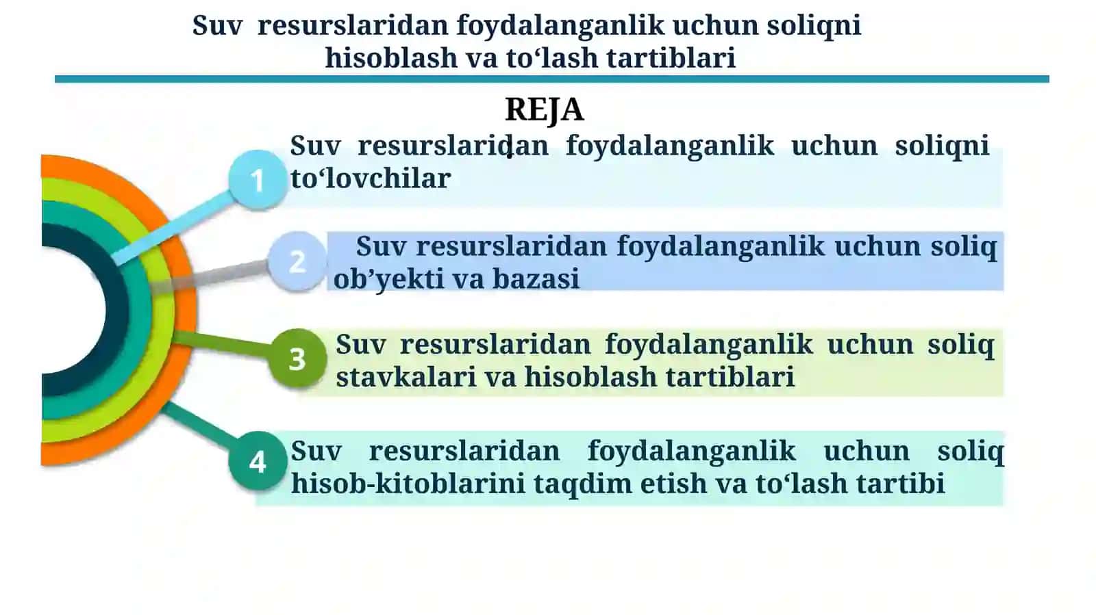 Suvresurslaridan foydalanganlik uchun soliqni hisoblash va to‘lash tartiblari 2