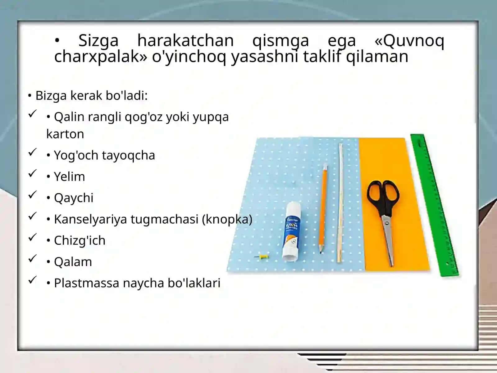 Texnologiya - Detallarning harakatlanuvchan birikmasi 2