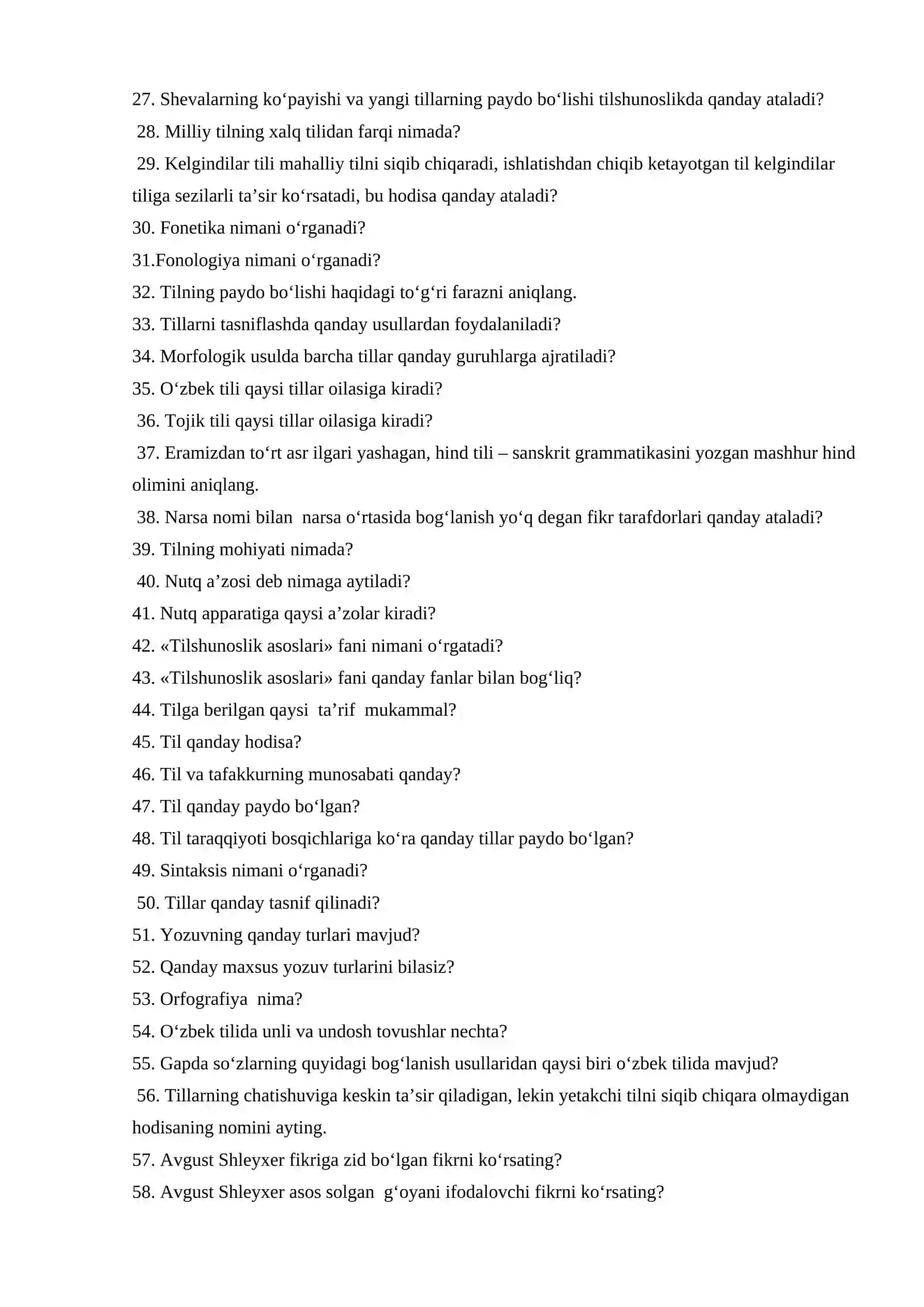 ON uchun test topshiriqlari 2