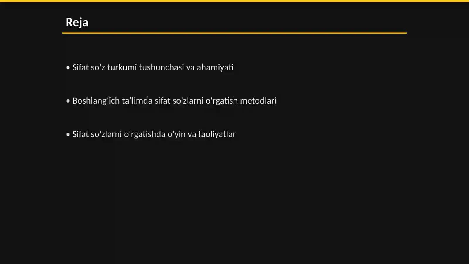 Boshlangʻich taʼlimda sifat soʻz turkumi oʻrgatish metodikasi 2