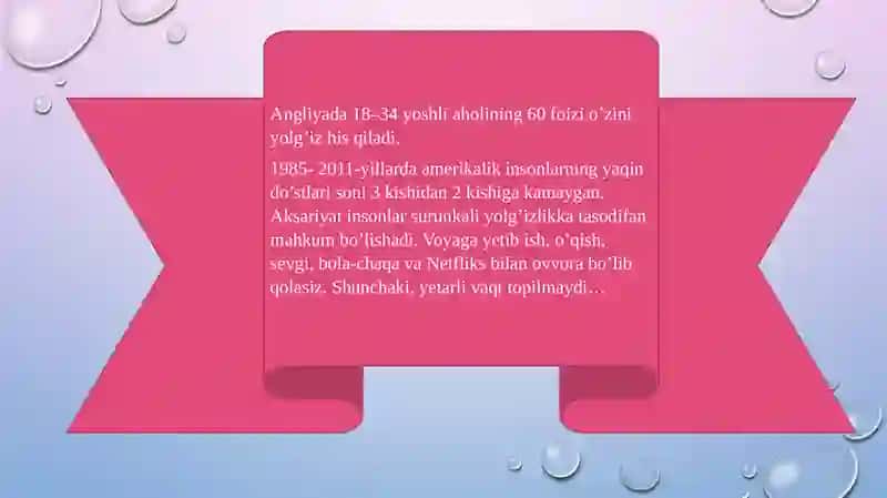RIVOJLANGAN MAMLAKATLARDA YOLĢIZLIK MUAMMOLARI 2