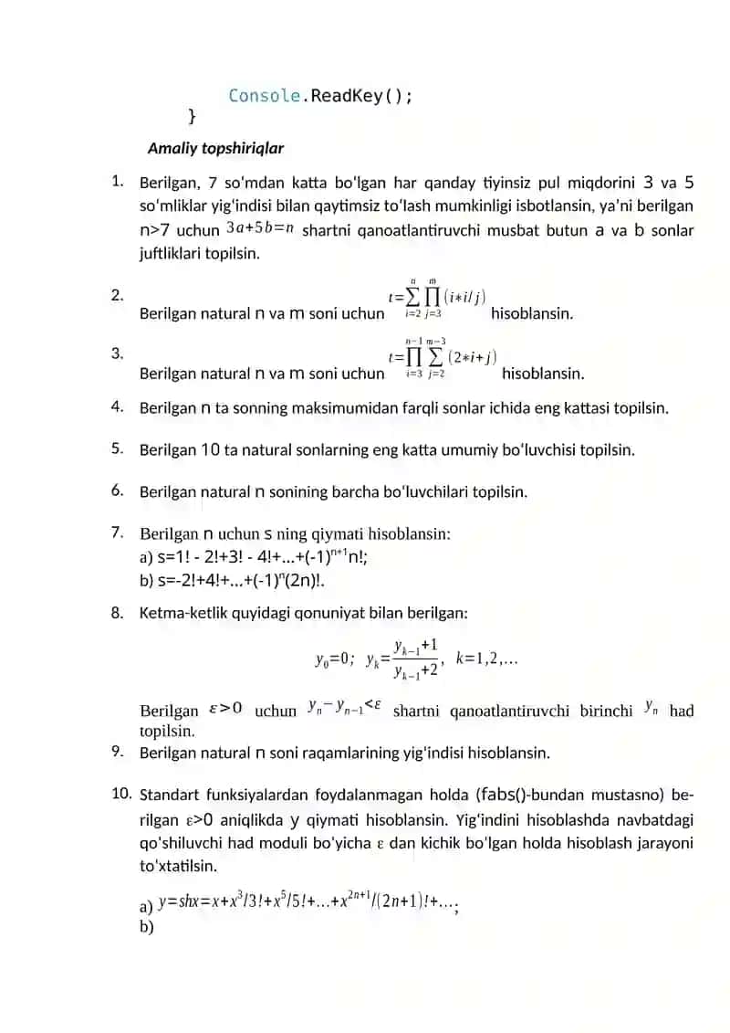 while, do-while takrorlash operatorlari 2