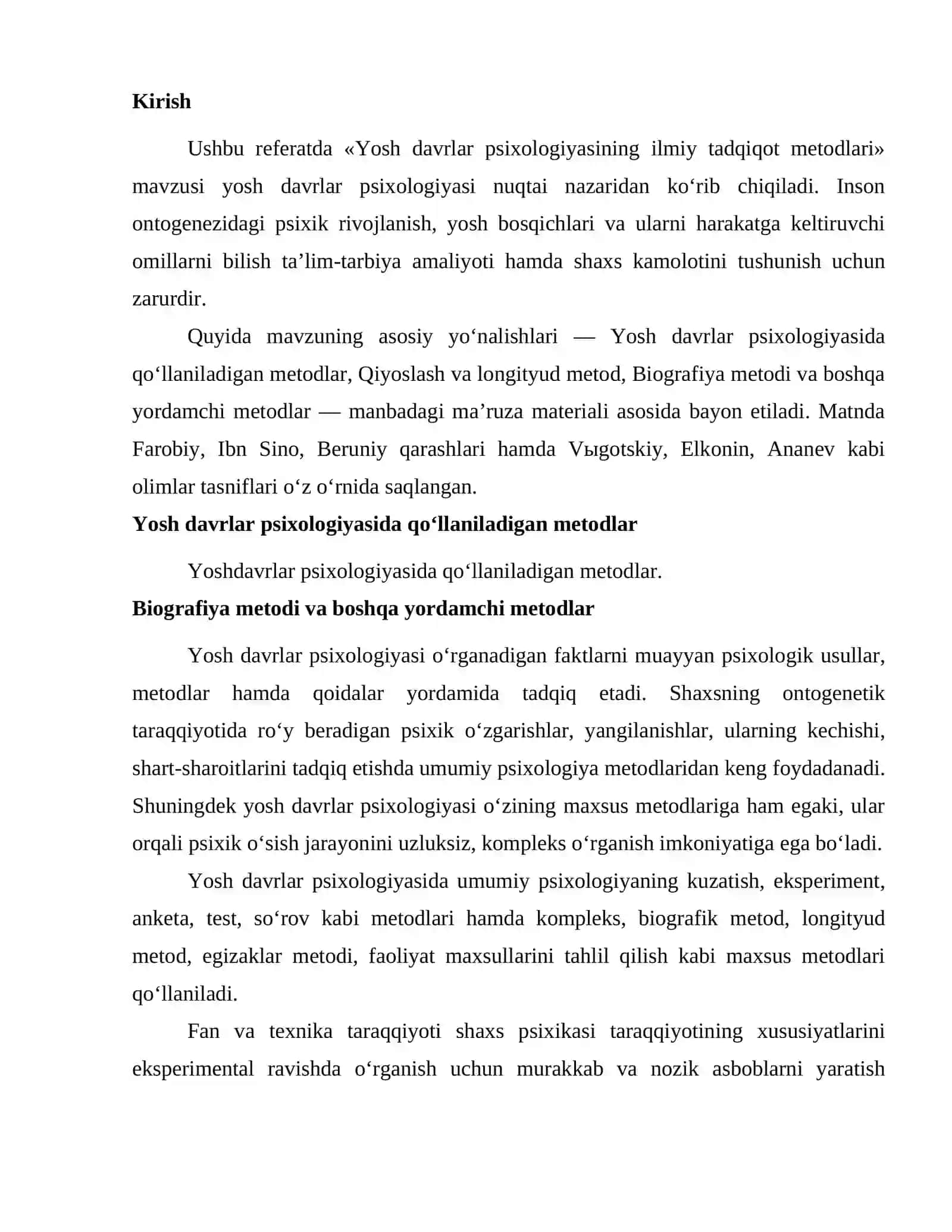 Yosh davrlar psixologiyasining ilmiy tadqiqot metodlari 2