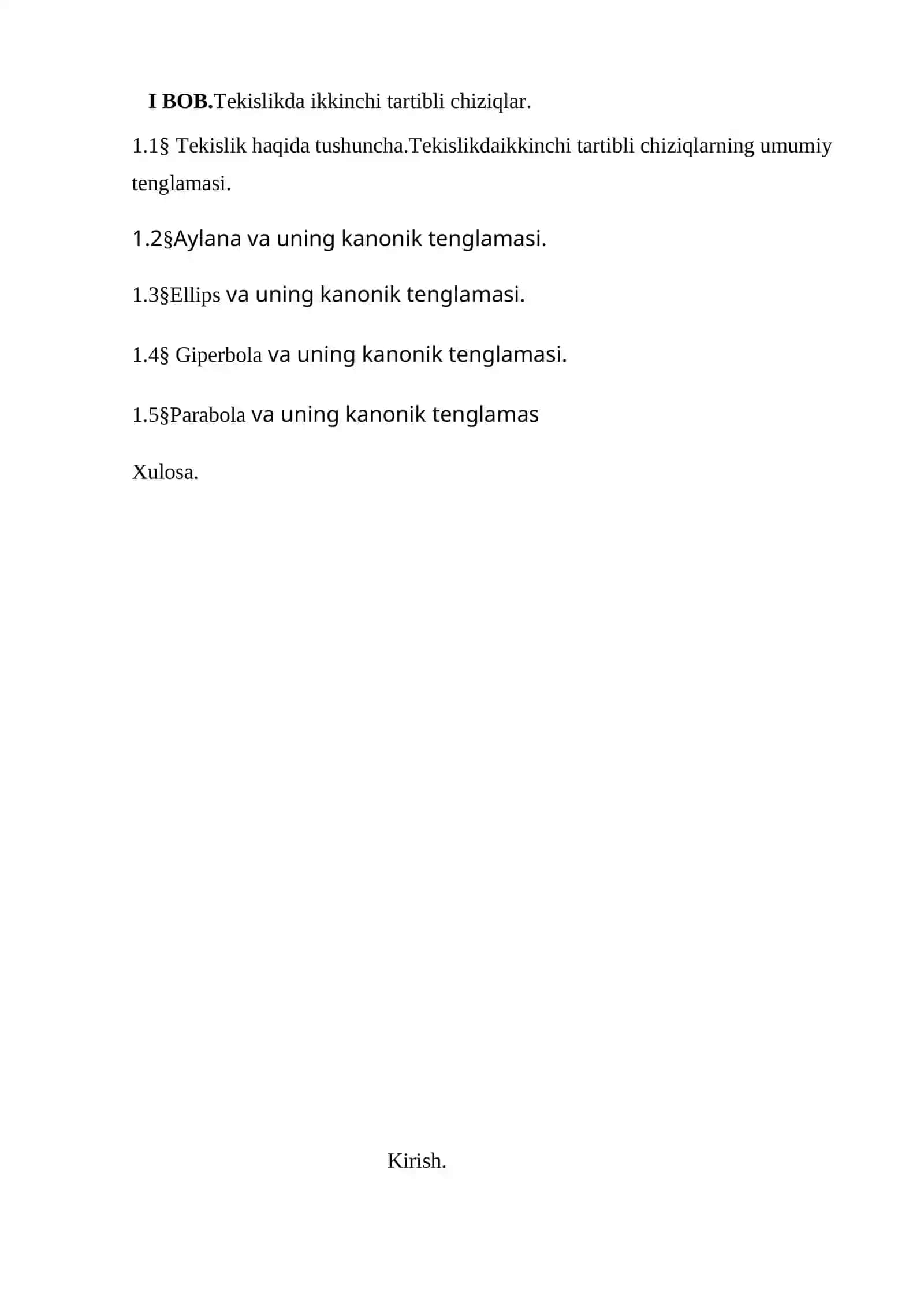 Tekislikda ikkinchi tartibli chiziqlar.Ellips, giperbola, parabola va uning kanonik tenglamalari 2