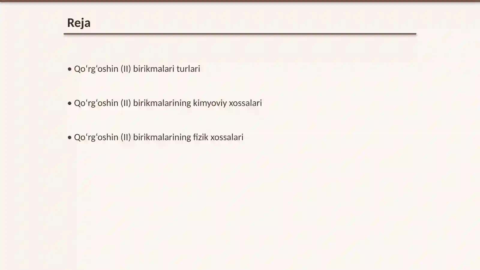 Qo‘rg‘oshin (II) birikmalari va xossalari 2