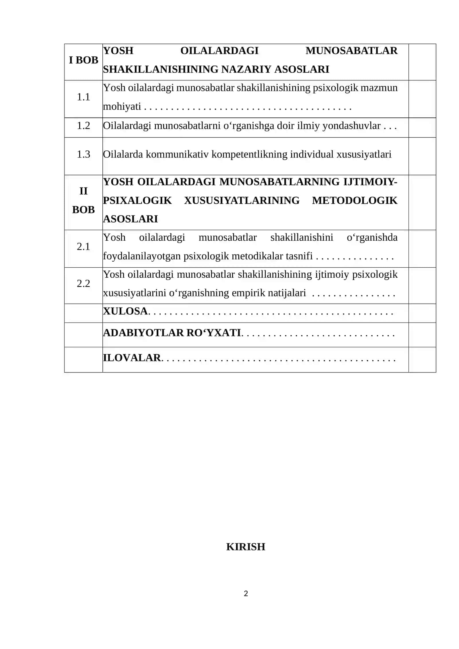 YOSH OILALARDAGI MUNOSABATLARNING IJTIMOIY-PSIXALOGIK XUSUSIYATLARI 2