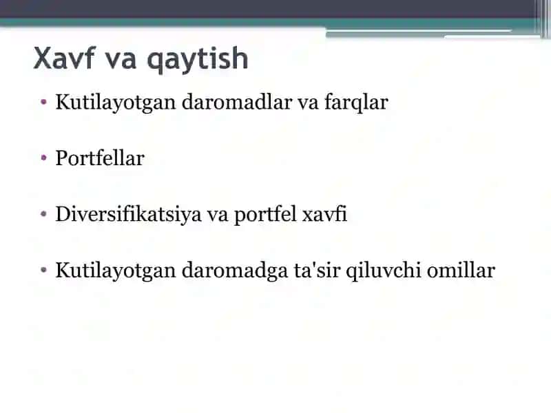 Xavf va qaytish 2