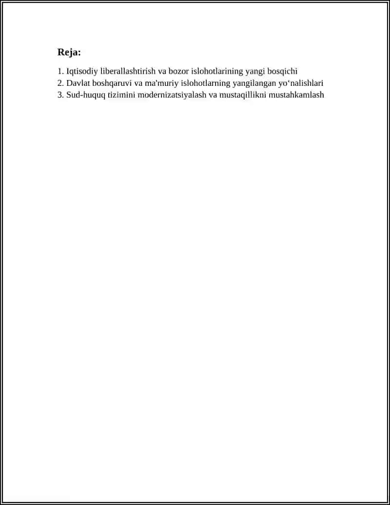 O'ZBEKISTONDA AMALGA OSHIRILADIGAN ISLIHATLARNING YANGI BOSQICHLARI 2