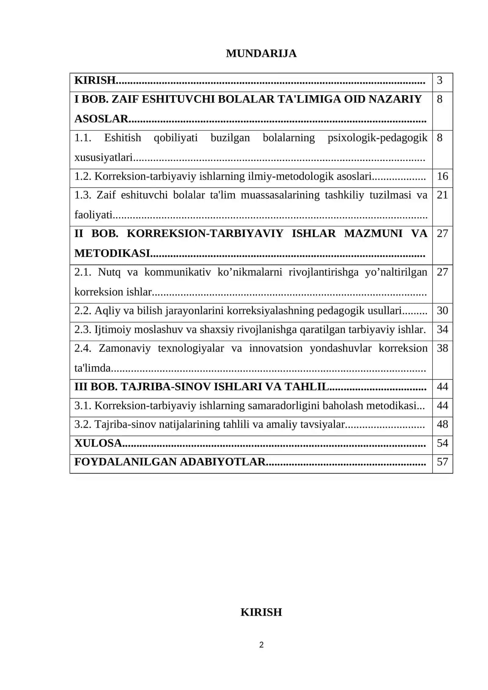 Zaif eshituvchi bolalar ta'lim muassasalarida korreksion-tarbiyaviy ishlar mazmuni — Surdopedagogika BMI (MNPU, ) 2