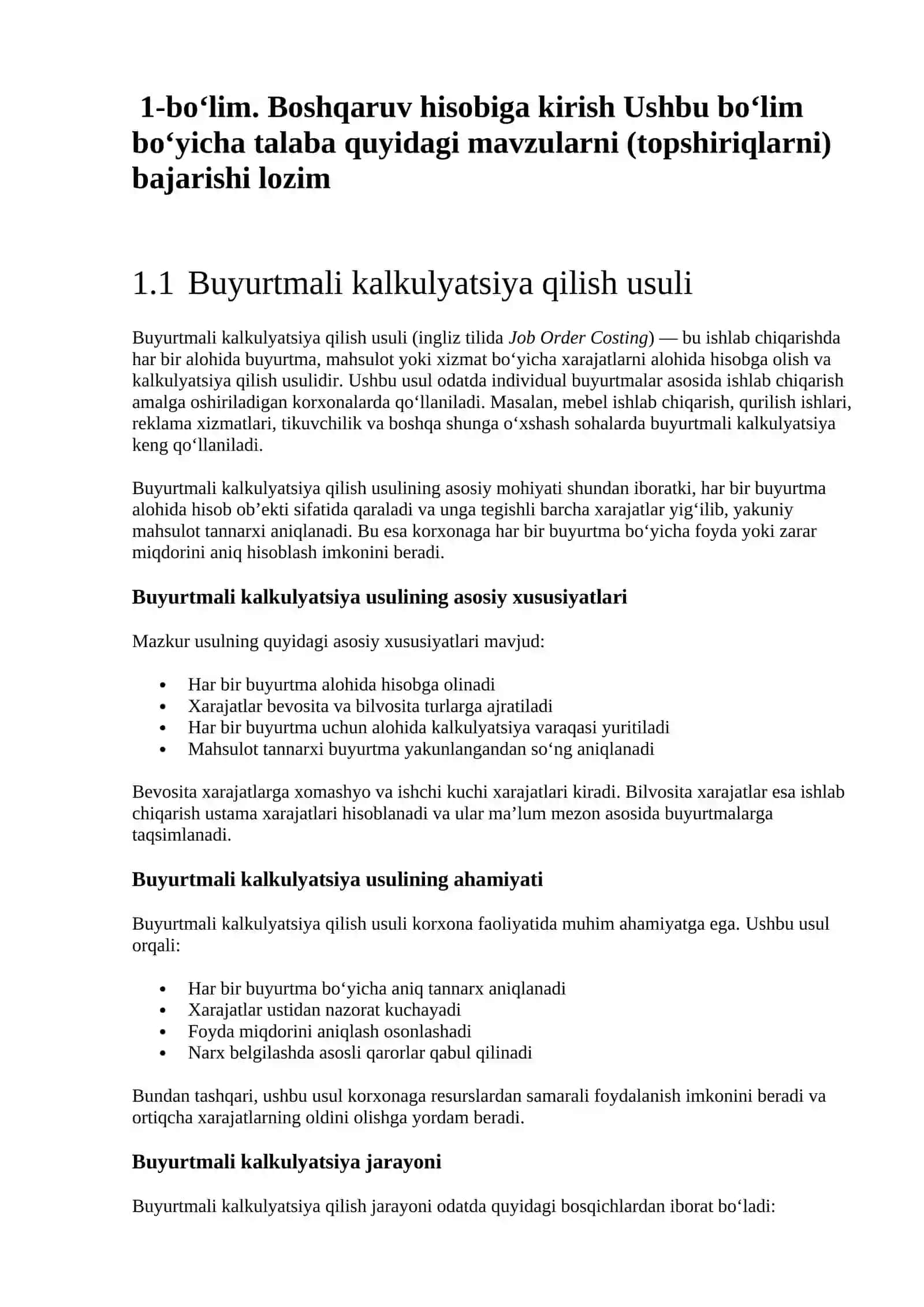 Malakaviy amaliyotning kalendar rejasi 2