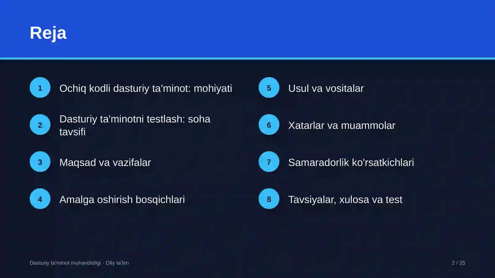 Dasturiy ta'minotni testlash sohasida ochiq kodli dasturiy ta'minotdan foydalanish 2