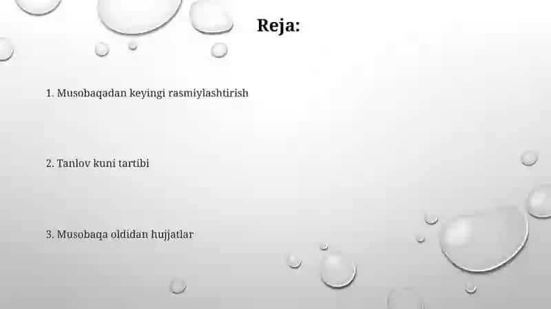 YENGIL ATLETIKA MUSOBAQALARGA OID HUJJATLARNI RASMIYLASHTIRISH TARTIBI MUSOBAQALARGA TAYORLASH 2