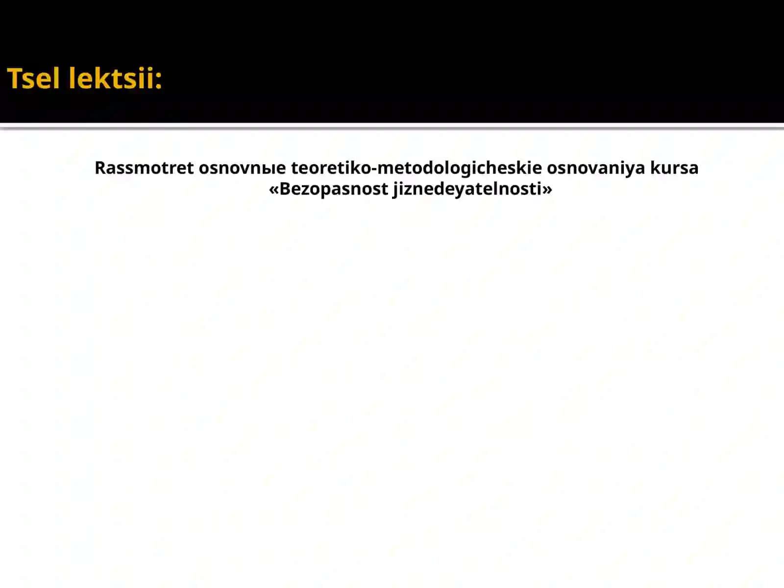 Hayot faoliyati xavfsizligi asosiy qoidalari 2
