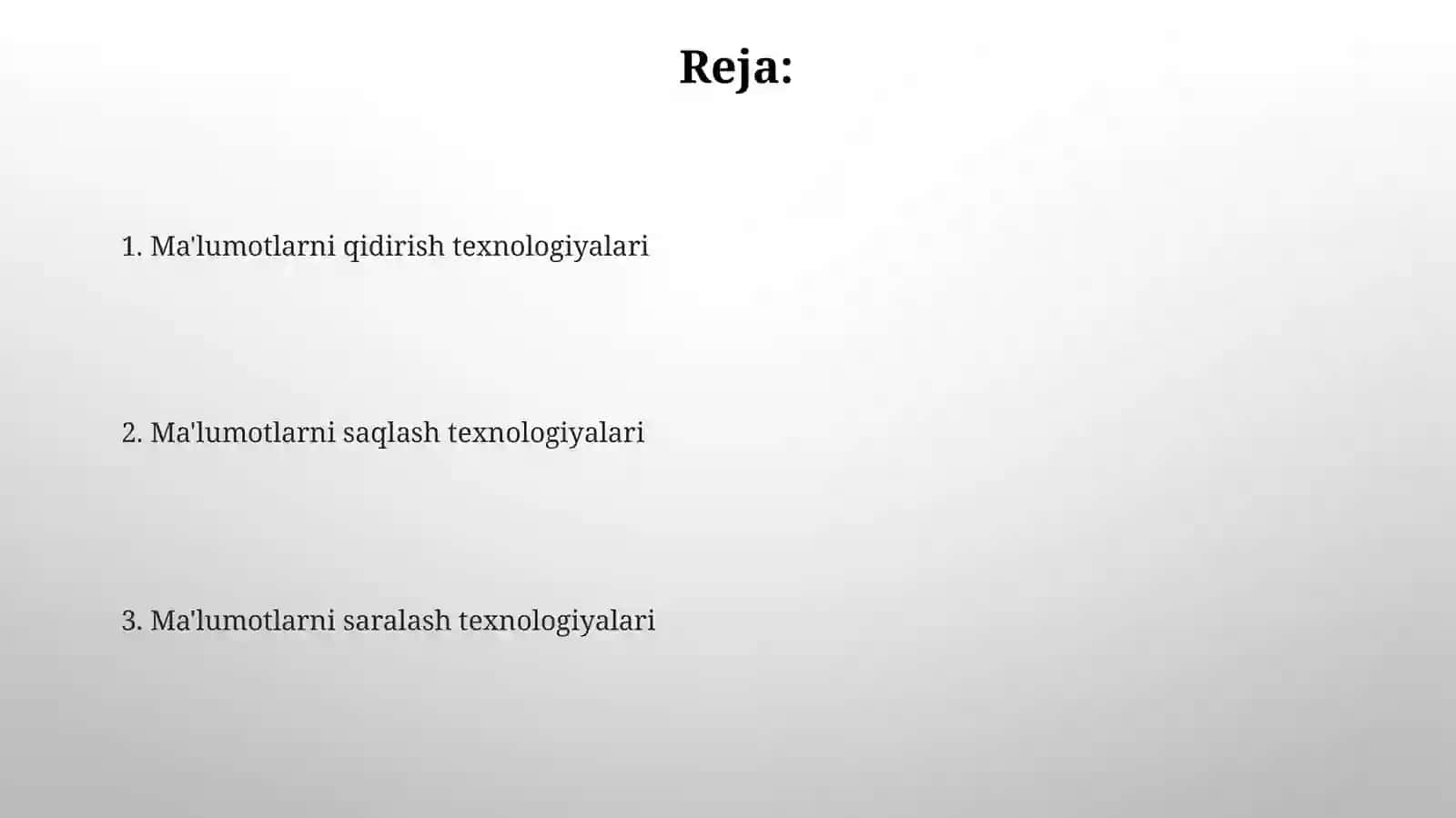 Ma'lumotlarni saralash algoritmlari 2