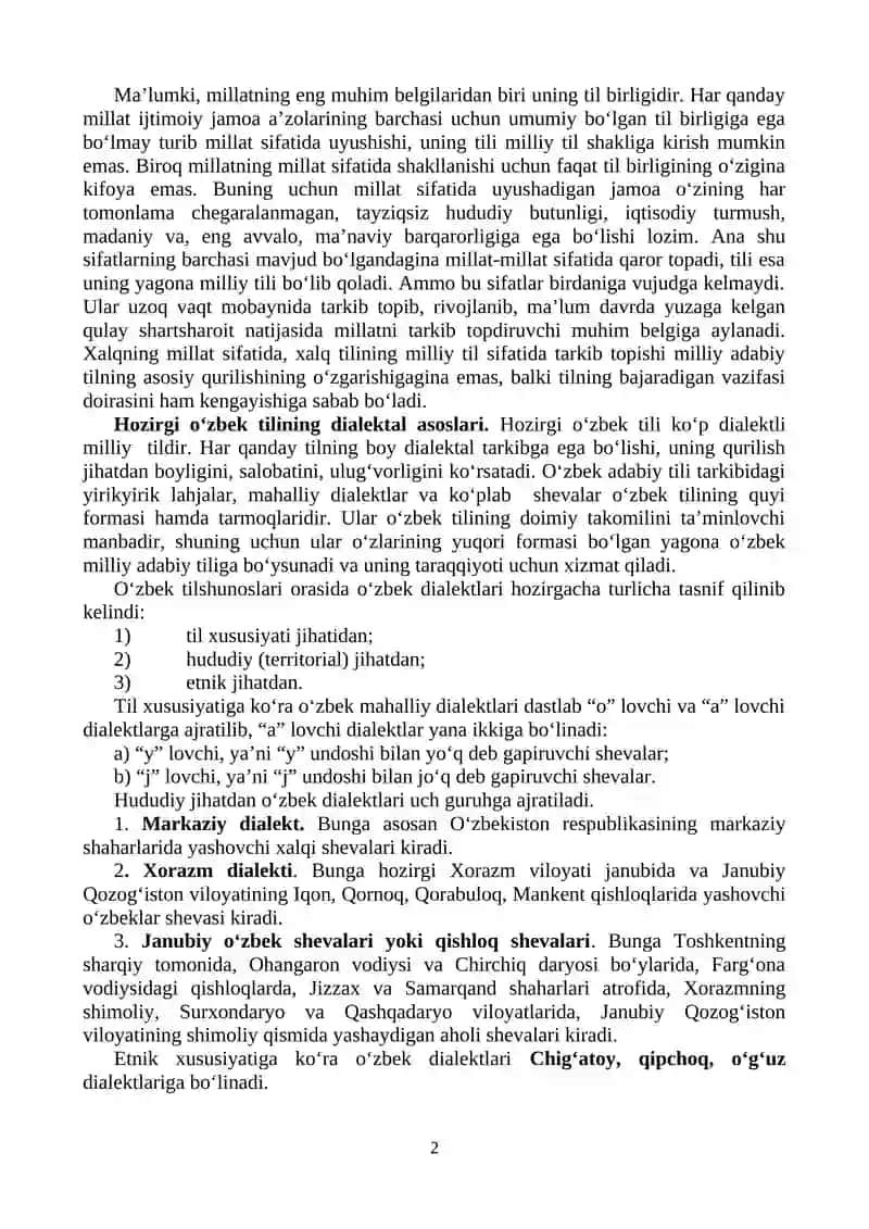 KIRISH. O‘ZBEK TILI VA TILSHUNOSLIGI TARAQQIYOTI 2