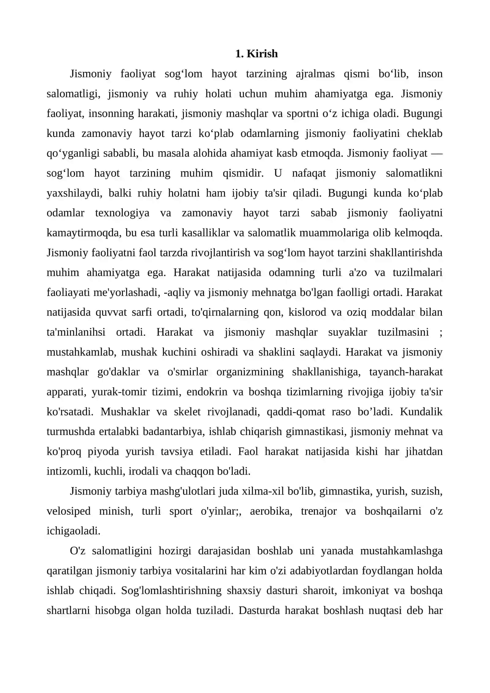JISMONIY FAOLIYAT: SOG‘LOM HAYOT TARZINI SHAKLLANTIRISHDA ASOSIY OMIL 2