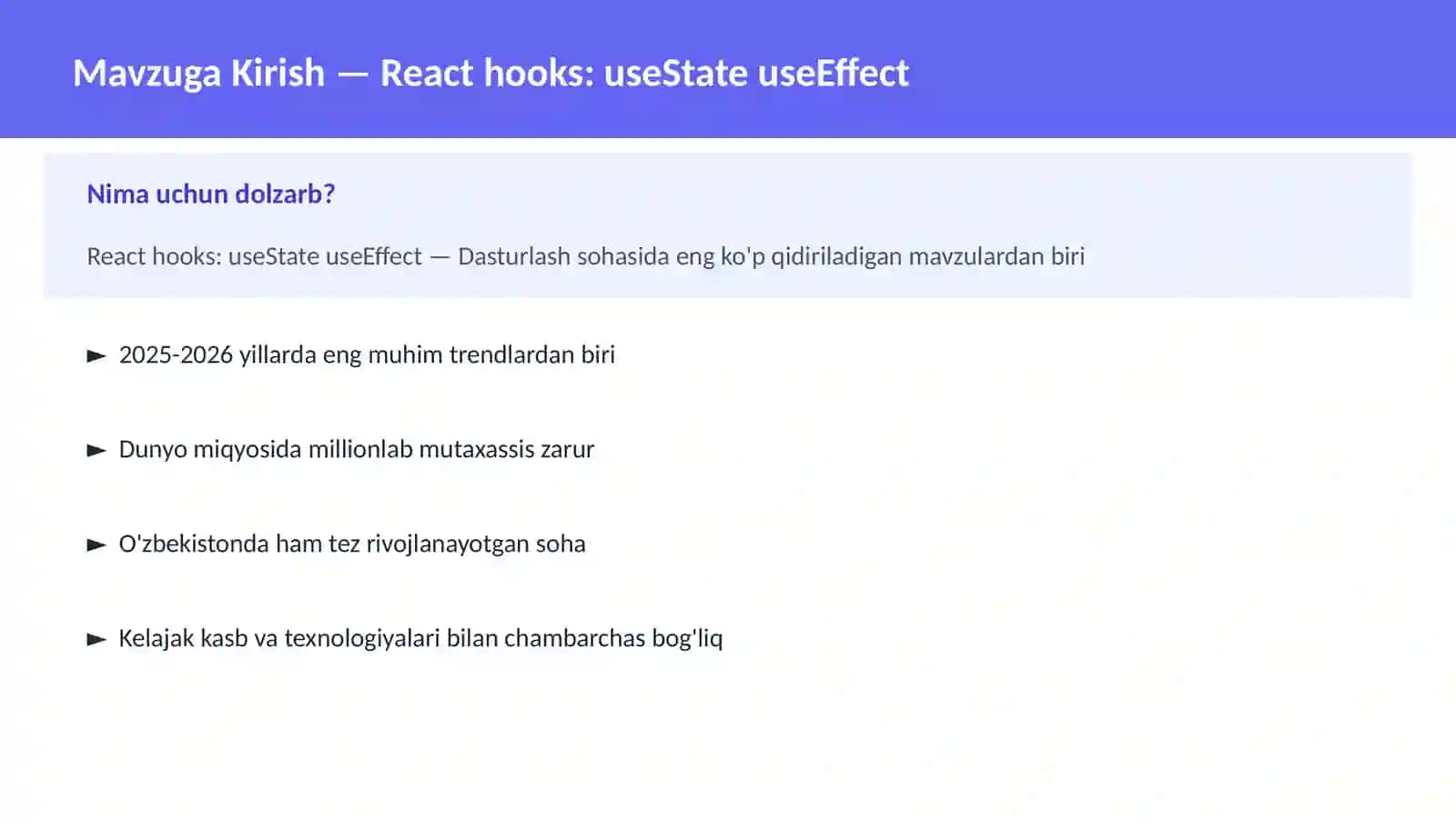 React hooks: useState useEffect 2
