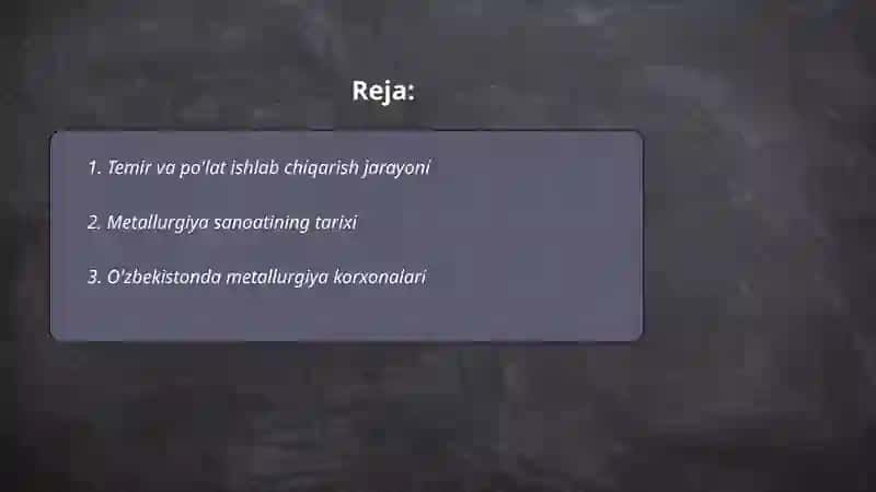 O‘zbekistonning metallurgiya sanoati 2