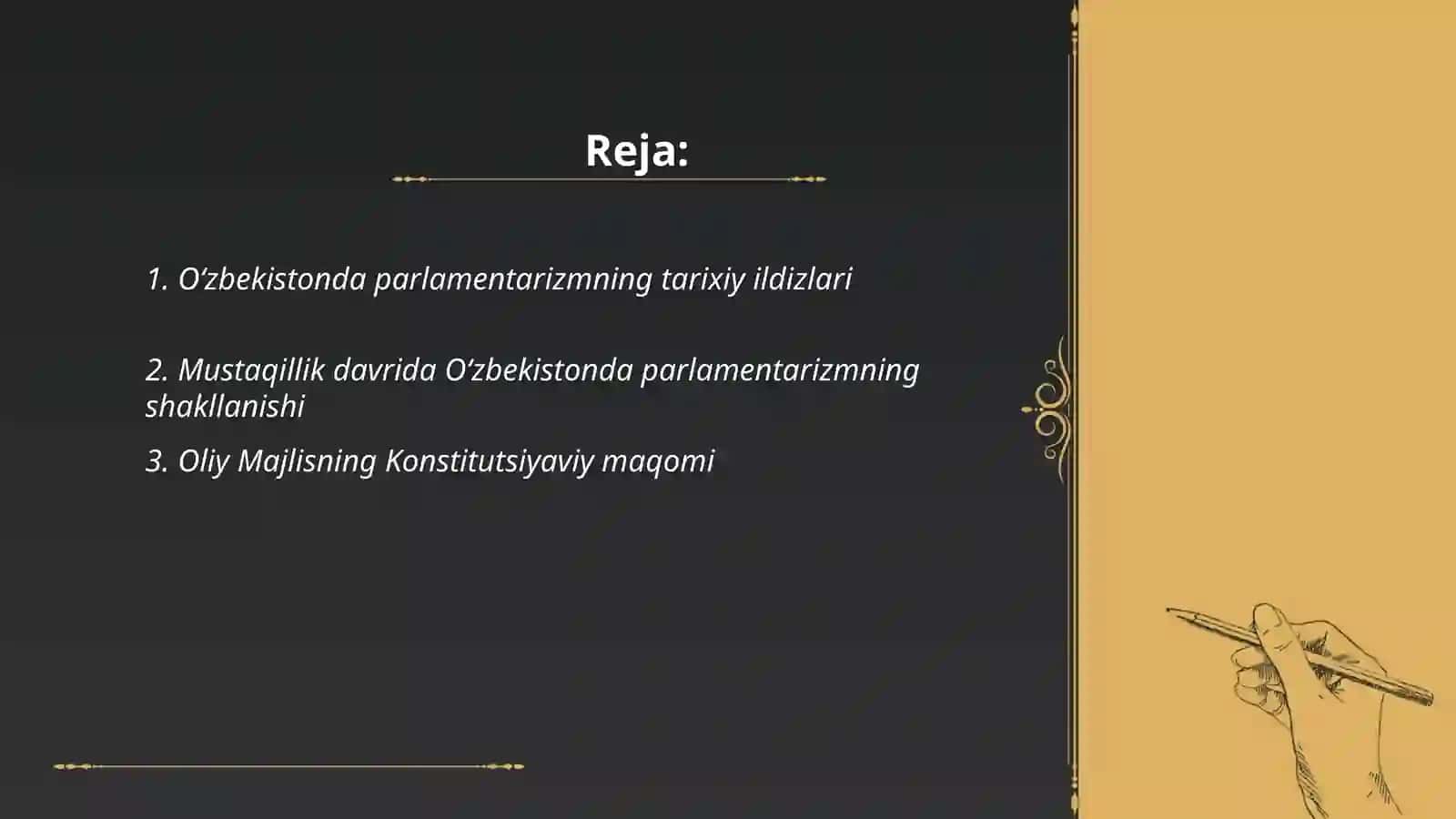 Oʻzbekistonda parlamentarizm asoslarining shakllantirilishi va rivojlanishi 2