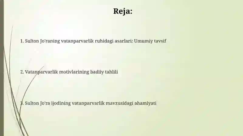 Sulton Jo'ra nings vatanparvarlik mavzusidagi asarlari to'plami 2