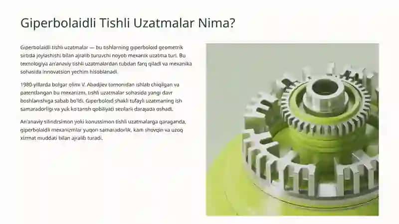 Giperbolaidli Tishli Uzatmalar 2
