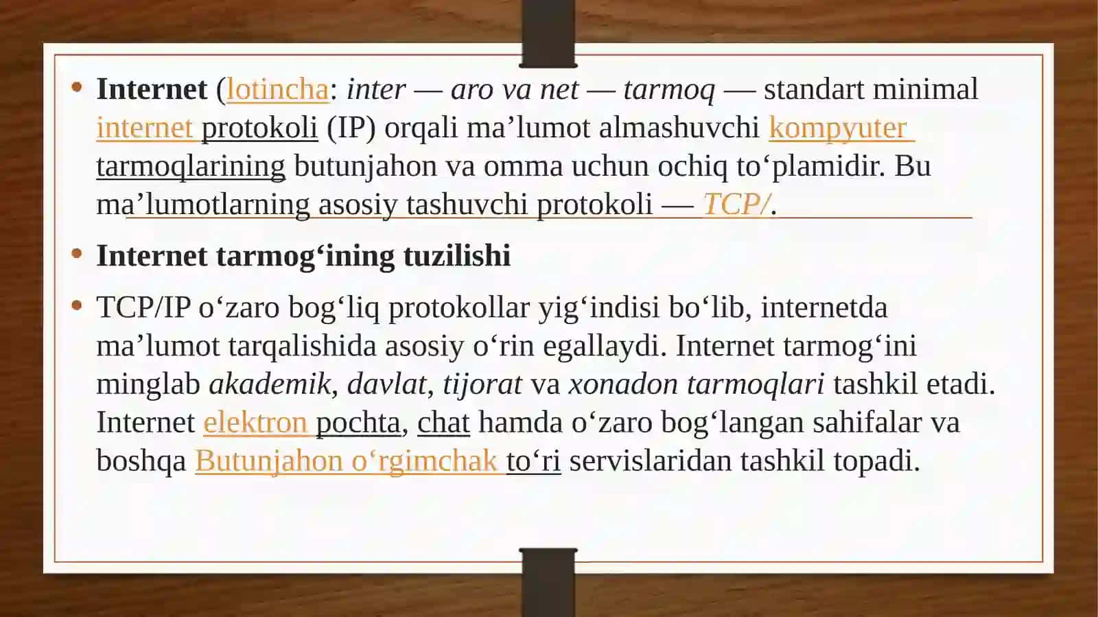 Internet yuzaga kelishi va shakillanishi 2