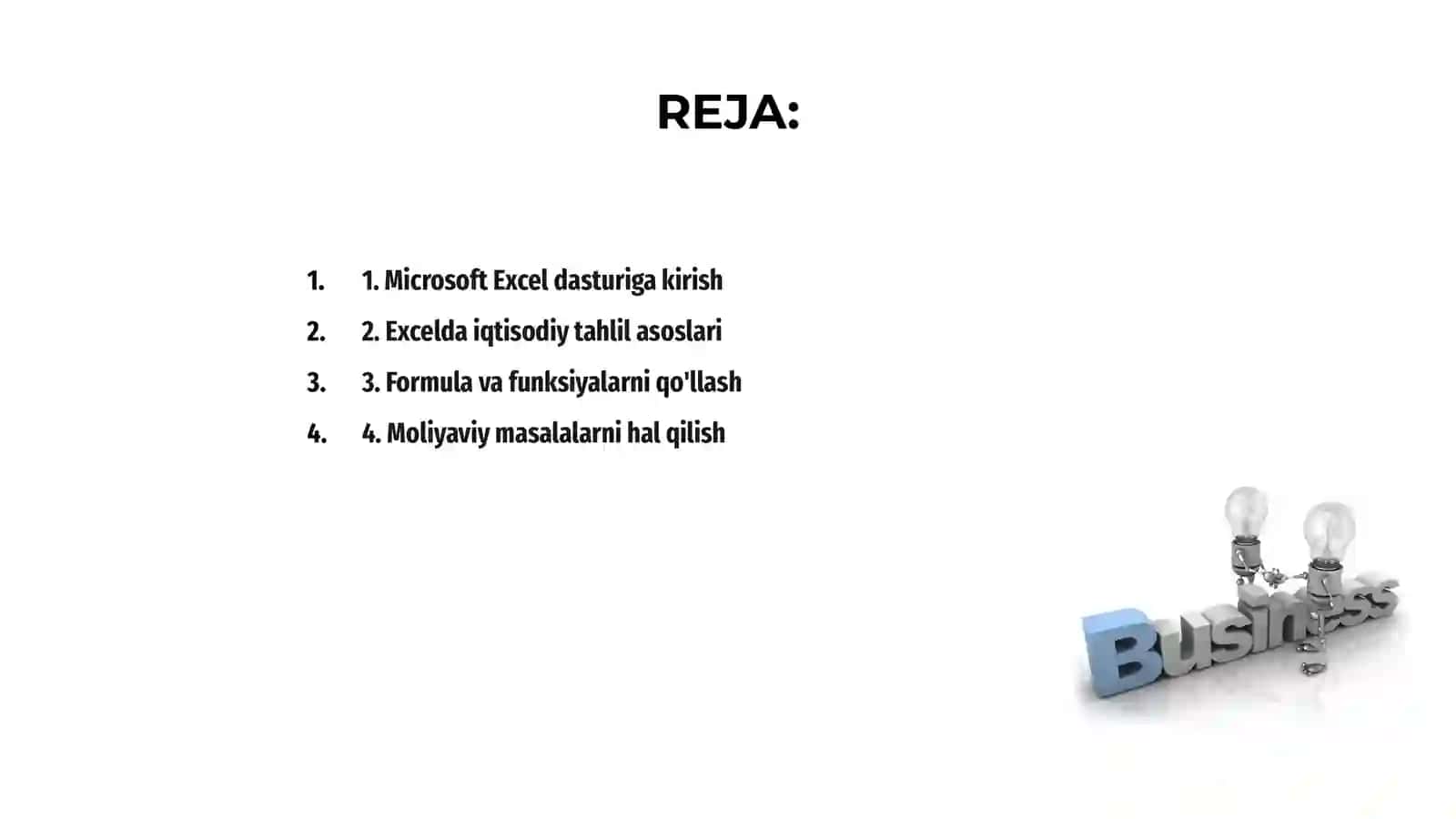 Microsoft Exel dasturida iqtisodiy masalalarni hal etish 2