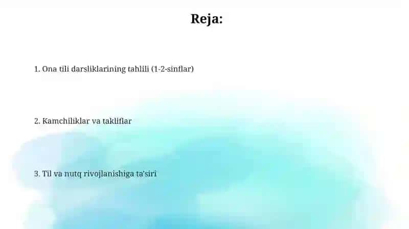 Ona tili 1-2-sinf õqish darsliklarini tahlili 2