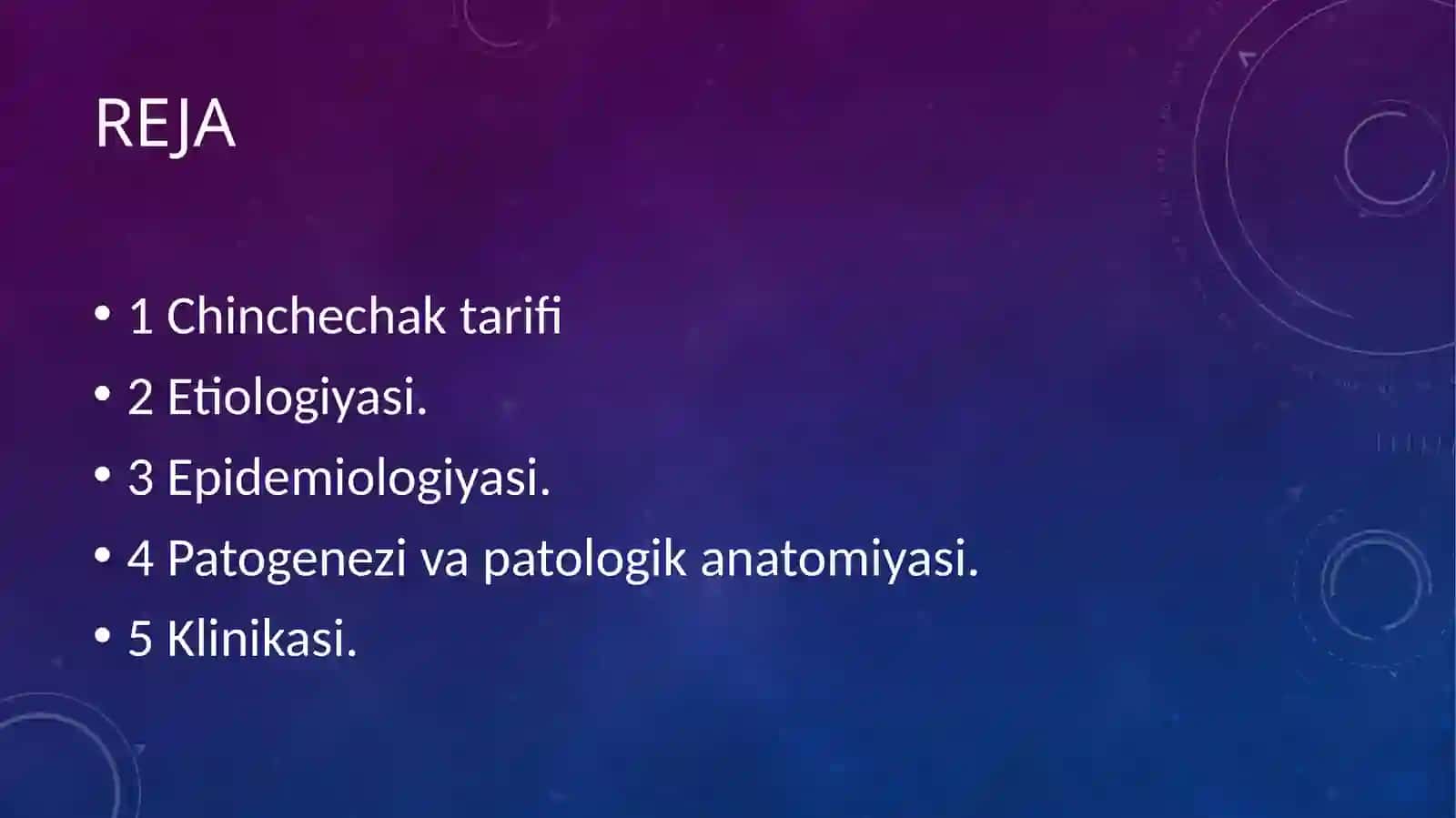 Chinchechak kasalligi 2
