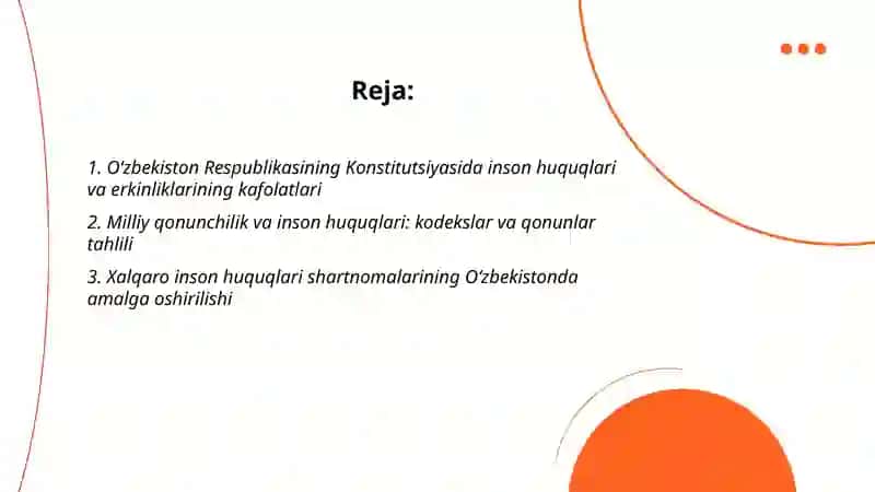 O’zbekistonda inson huquqlari va erkinlari kafolatlarining yaratilishi 2