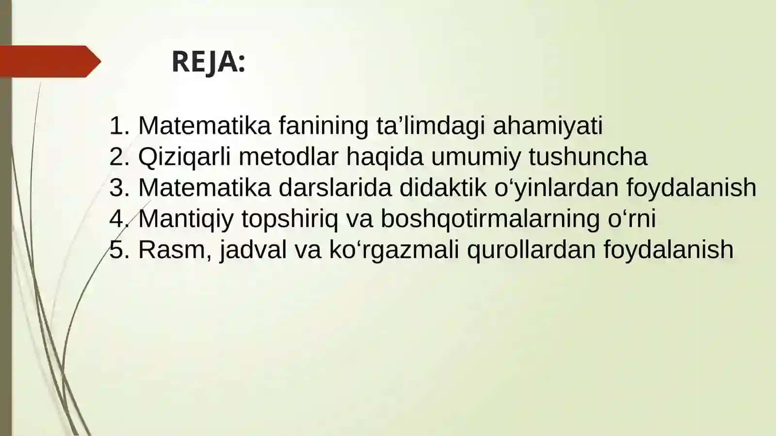 Matematika darslarida qiziqarli narsalardan foydalanish 2