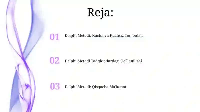 Delphi metodi va tadqiqotga joriy etish usullari 2