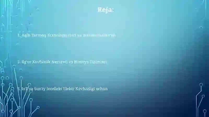 Aqlli Tarmoq Texnologiyalari va Avtomatlashtirish 2