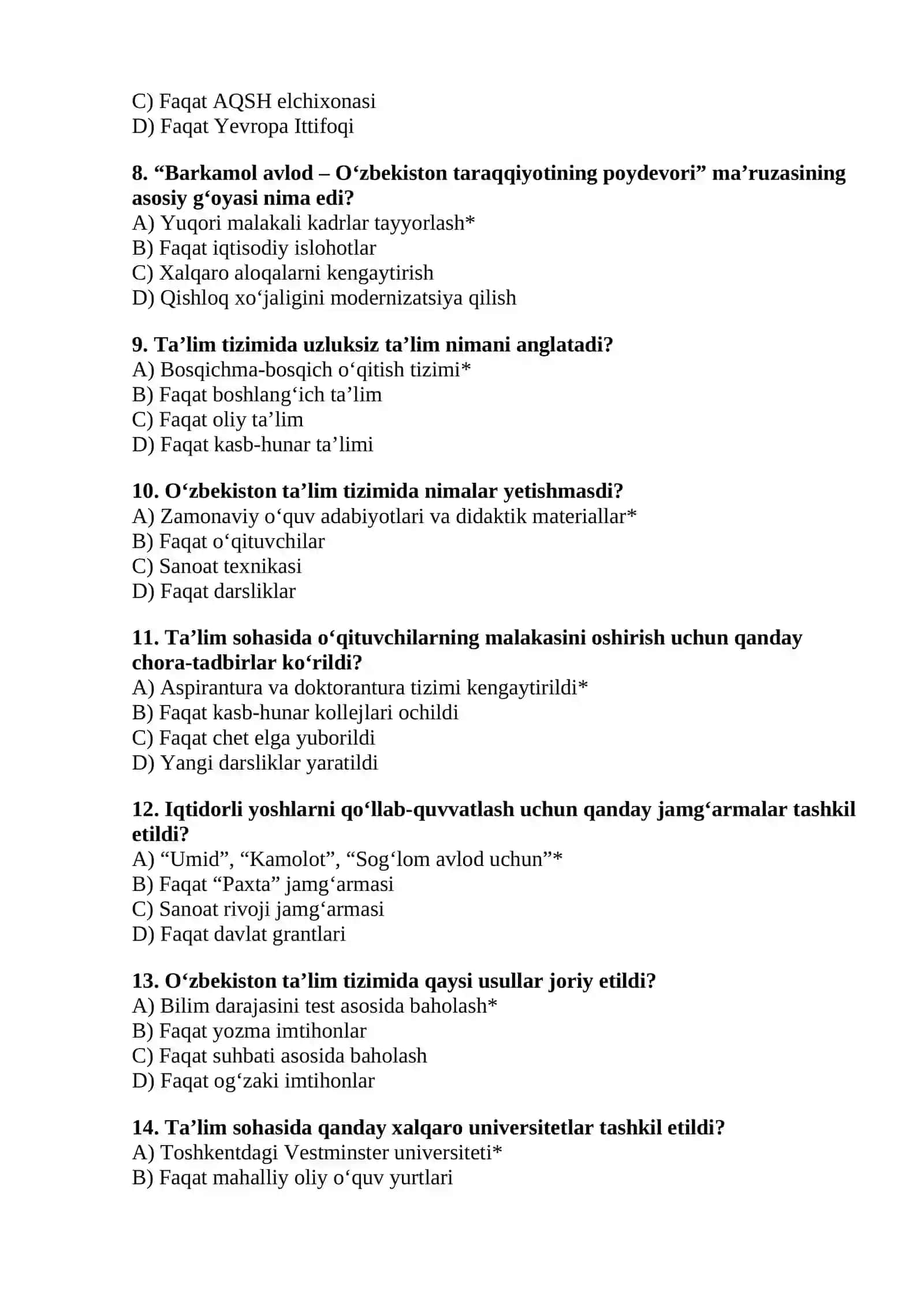 O'zbekiston Respublikasida ta'lim sohasidagi islohotlar 2