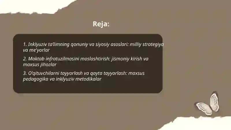 Inklyuziv taʼlimning qonuniy va siyosiy asoslari 2
