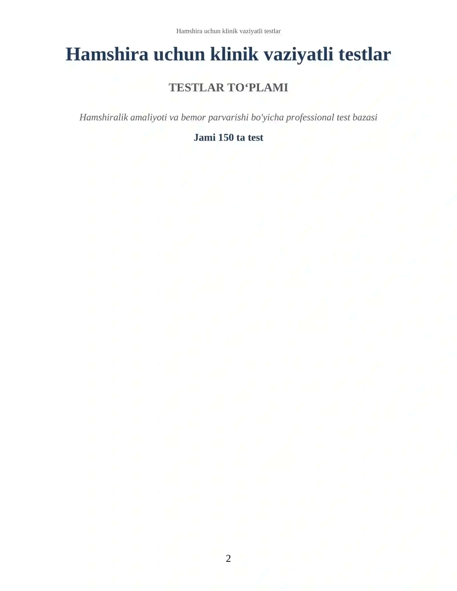 Klinik vaziyatli testlar 2