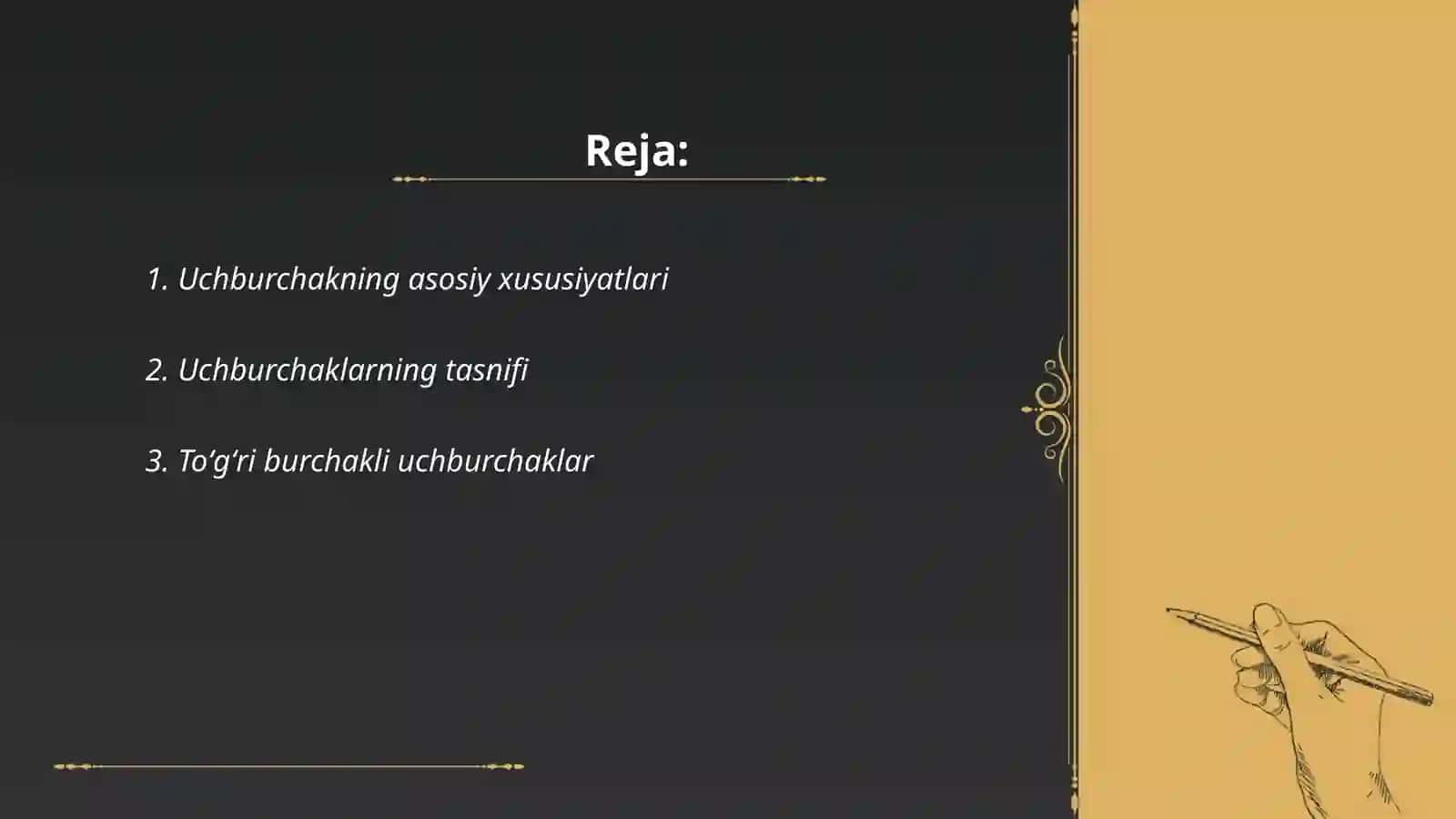Uchburchaklar va ularning turlari 2