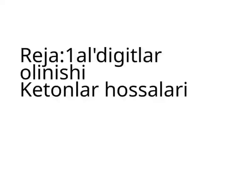 Organik kimyo fanidan mustaqil ish 2