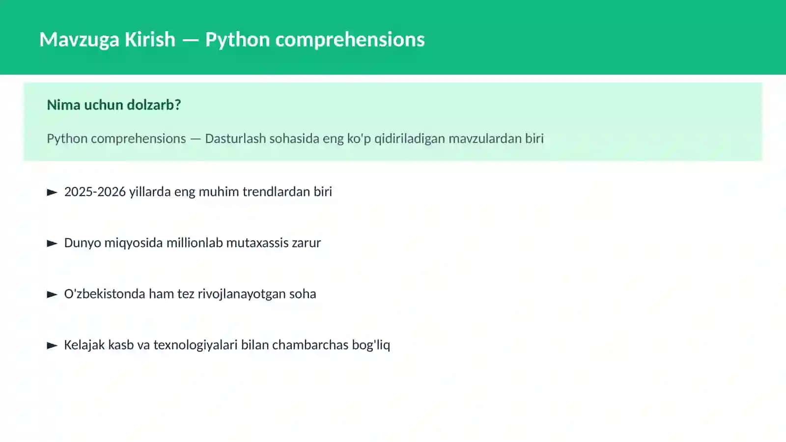 DASTURLASH | PYTHON DASTURLASH 2