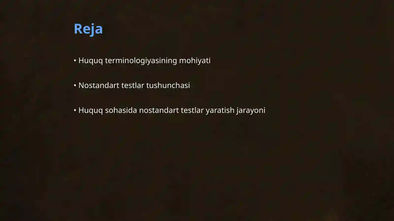 Huquq sohasiga oid terminlar bo'yicha nostandart testlar tuzish 2