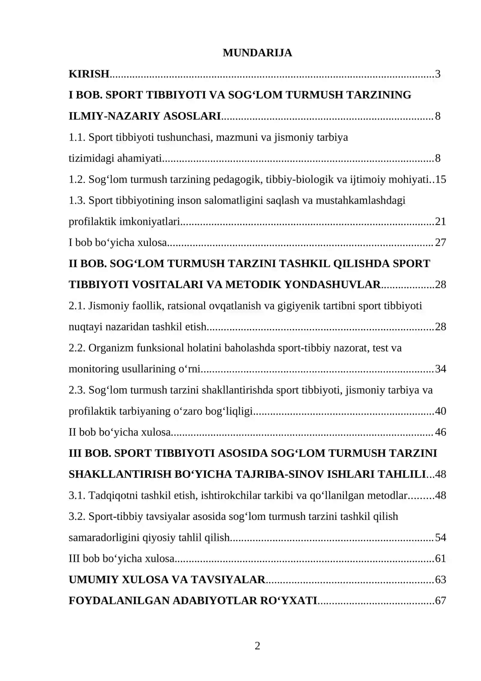 SPORT TIBBIYOTINING SOG‘LOM TURMUSH TARZINI TASHKIL QILISHDA TUTGAN O‘RNINI TAHLIL QILISH 2