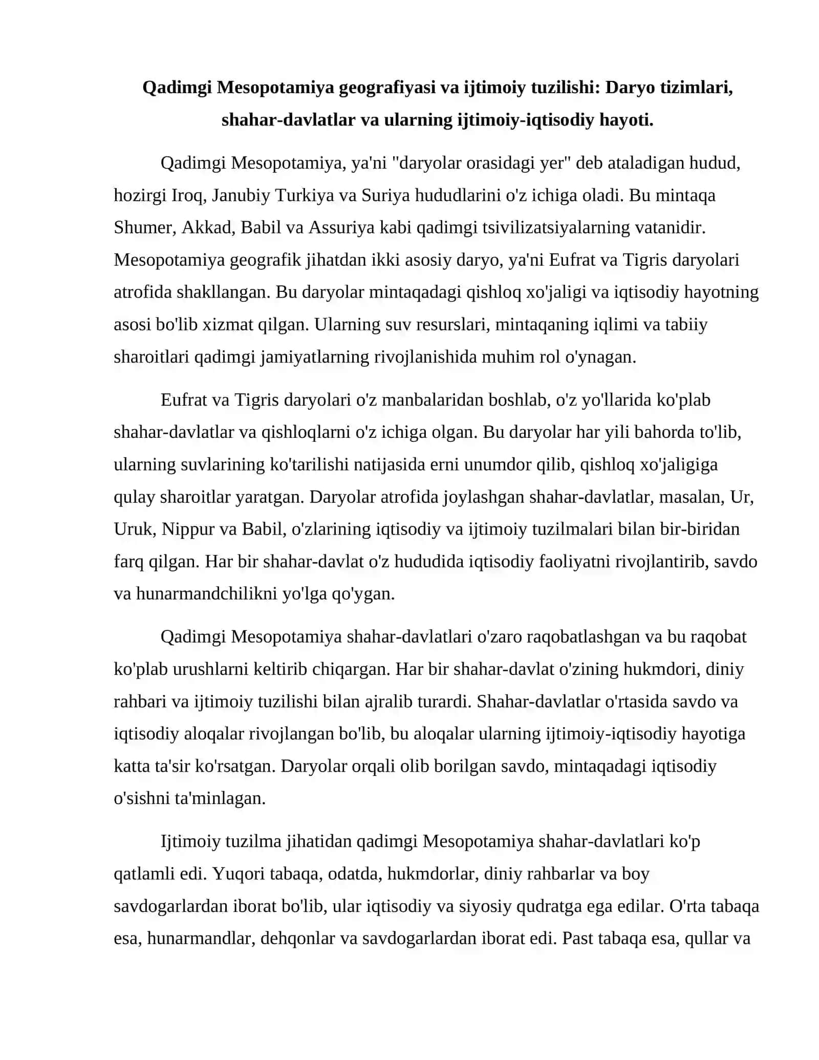 Qadimgi mesopatamiya tarixi 2