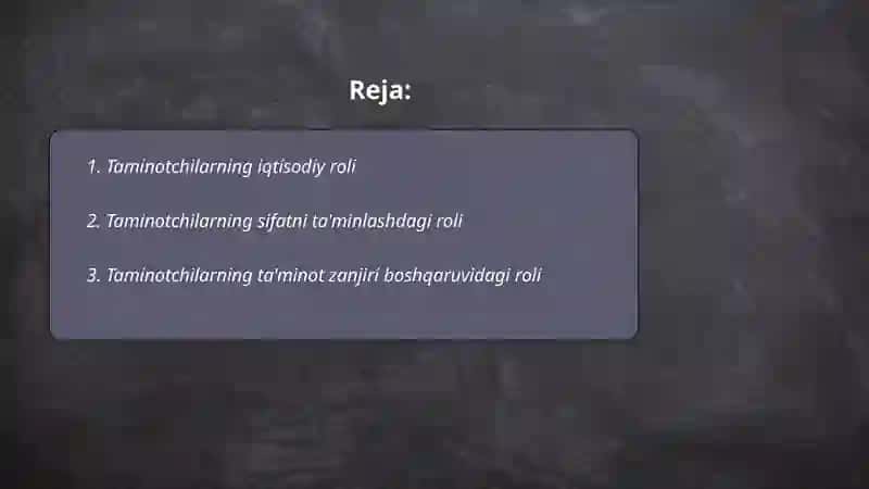 Taminotchilarning roli 2