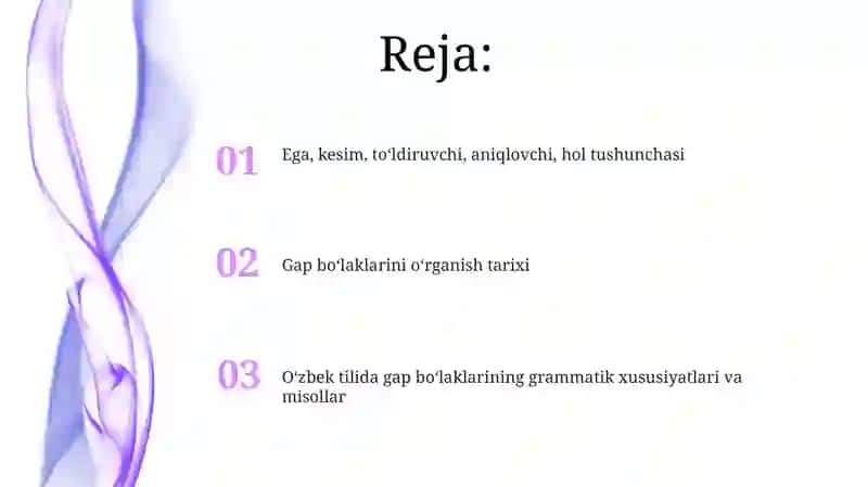 Gap bo'laklarini o'rganish tarixidan 2