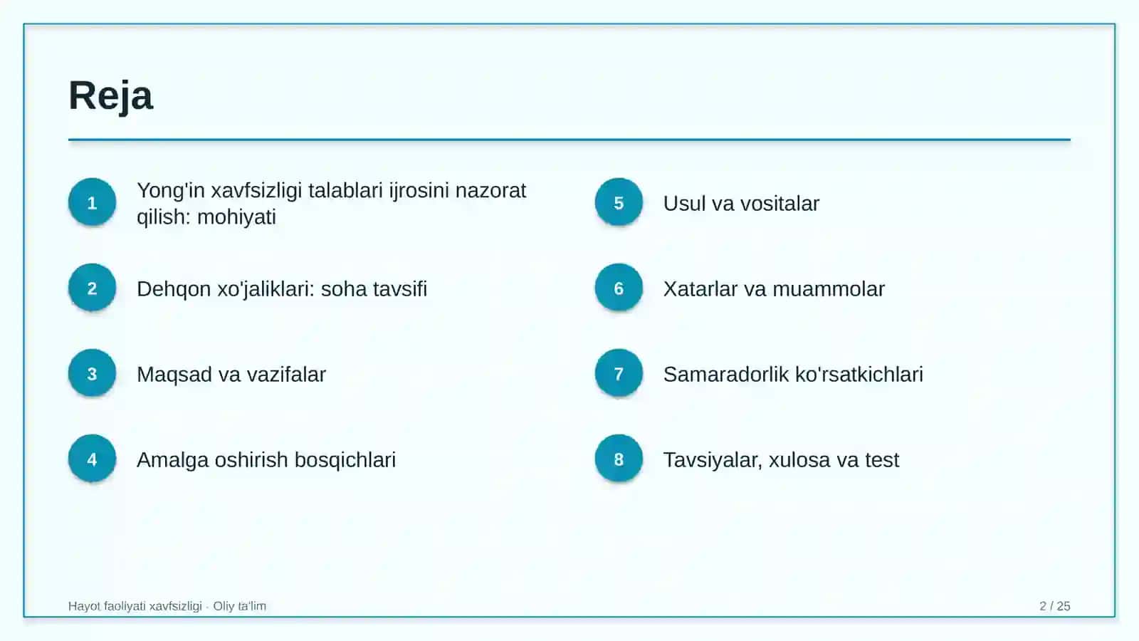 dehqon xo'jaliklarida yong'in xavfsizligi talablariga rioya etilishini nazorat qilish 7818 2