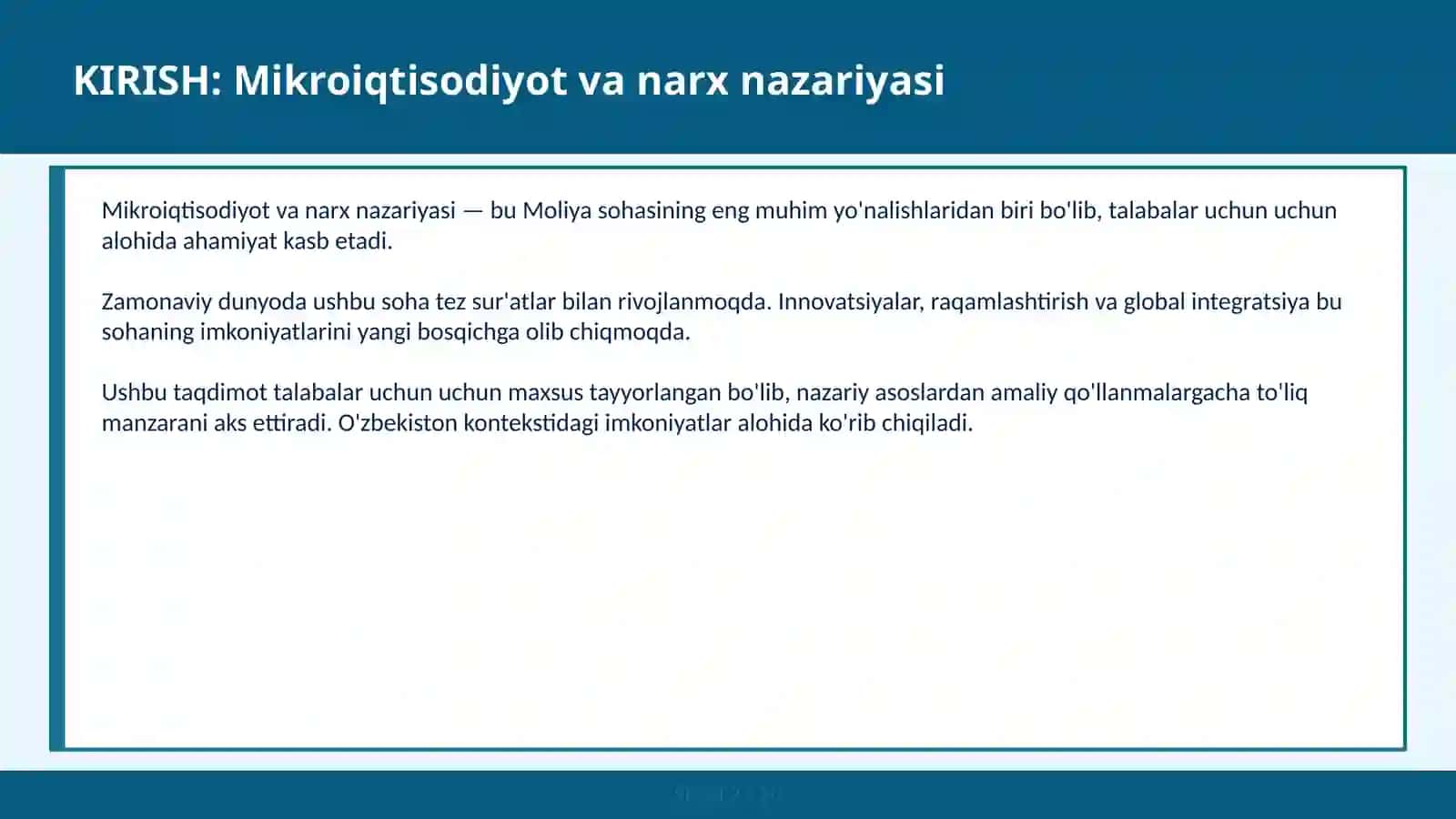 MIKROIQTISODIYOT VA NARX NAZARIYASI 2