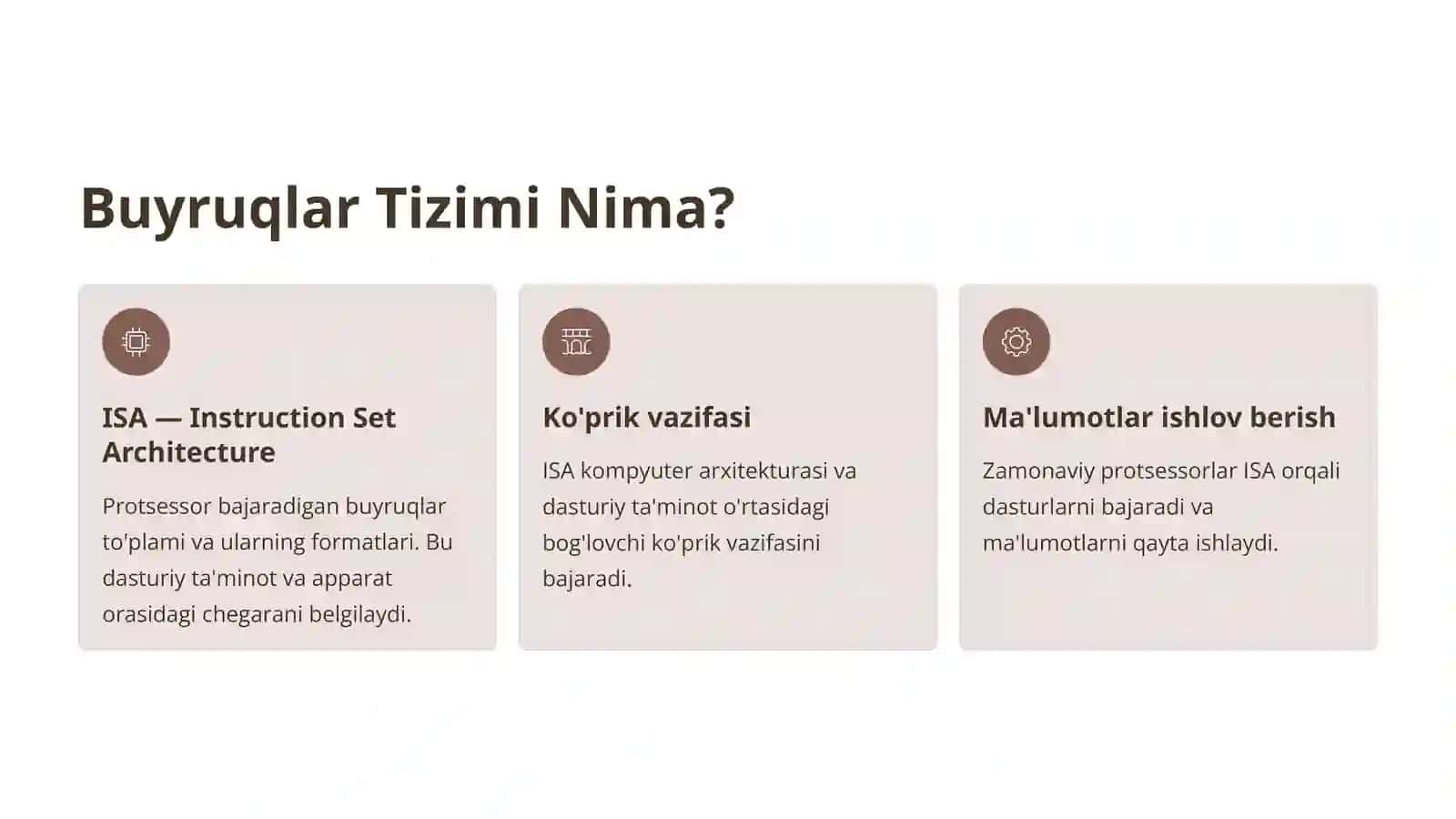 Zamonaviy Kompyuterlarning Buyruqlar Tizimi va Arxitekturalarining Tasnifi 2